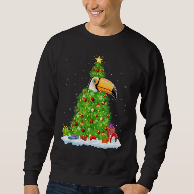 Xmas Decorations Lights Santa Hornbill Bird Christ Sweatshirt (Vorderseite)