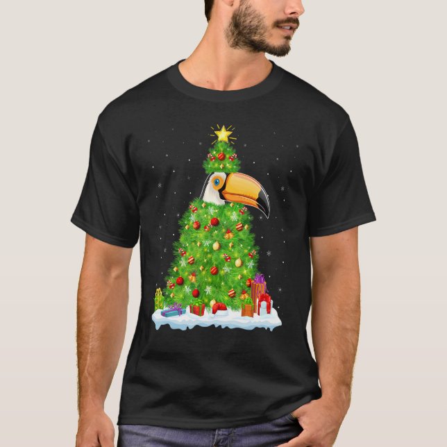 Xmas Decorations Lights Santa Hornbill Bird Christ T-Shirt (Vorderseite)