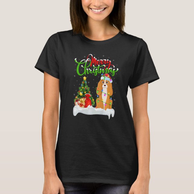 Xmas Decorations Santa Cocker Spaniel Dog Christma T-Shirt (Vorderseite)