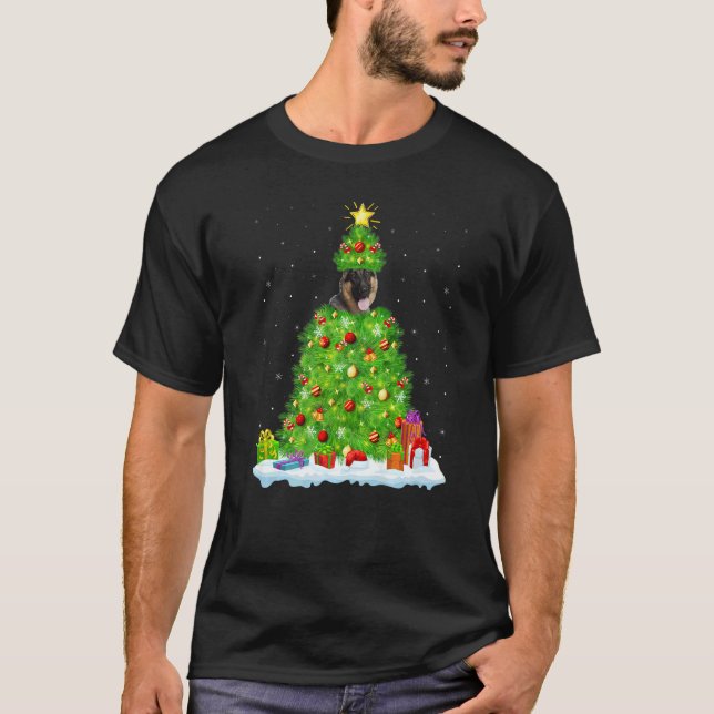 Xmas Decorations Santa German Shepherd Dog Christm T-Shirt (Vorderseite)