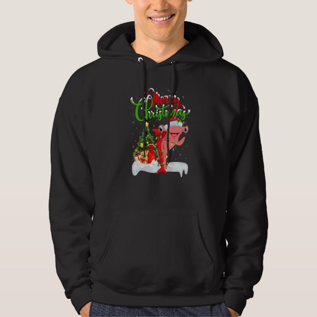 Xmas Decorations Santa Hammerhead Shark Christmas  Hoodie (Vorderseite)