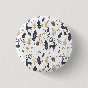 Xmas Deer and Blätter Joyful Greetings Collection Button