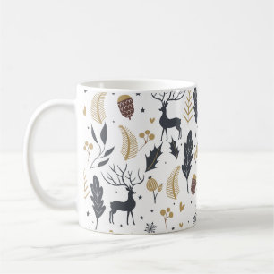 Xmas Deer and Blätter Joyful Greetings Collection Kaffeetasse
