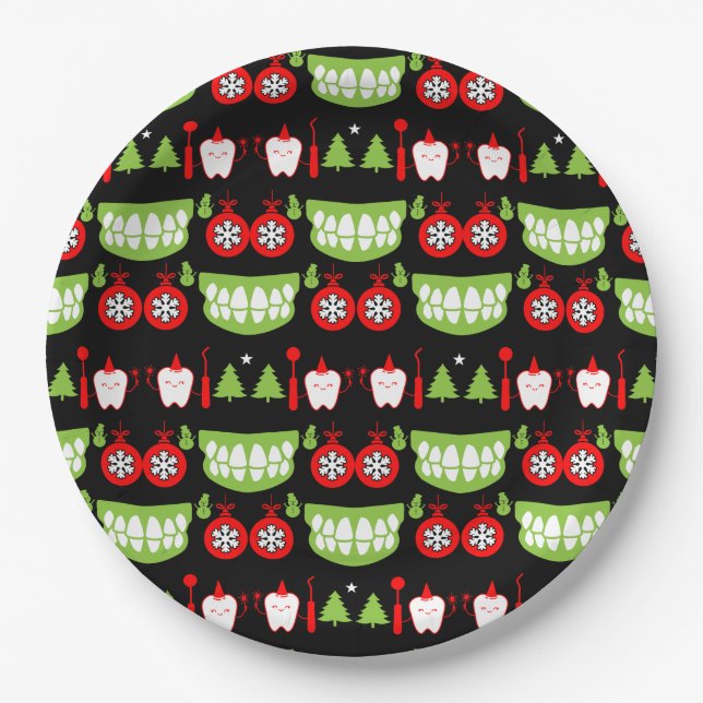 Xmas Dental Doctor Geschenke Pappteller (Vorderseite)