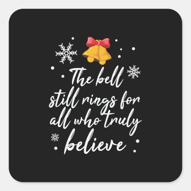 Xmas die Glocke noch rennt Quadratischer Aufkleber (Vorderseite)