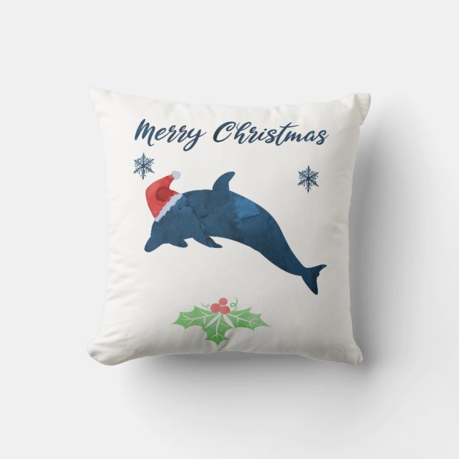 Xmas-Dolphin Kissen (Vorderseite)