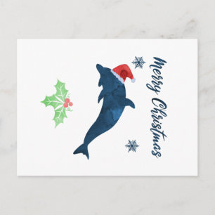 Xmas Dolphin Postkarte