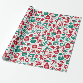 Xmas Doodle Pattern Geschenkpapier