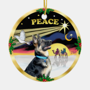 Xmas Dove (Frieden) - Deutscher Schäferhund # Keramikornament