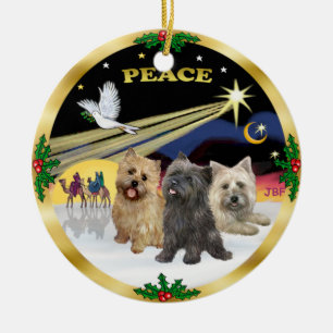 Xmas Dove - Three Cairn Terriers Keramik Ornament