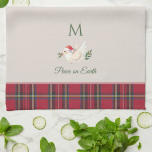 Xmas Dove Weltfrieden Custom Monogram Weihnachten Geschirrtuch