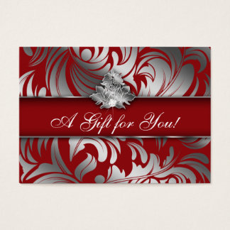 Xmas Eleganter Schmuck Logo Geschenk Karte Rot Sil