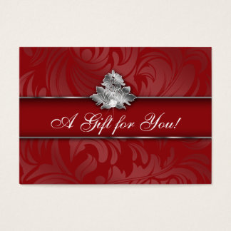 Xmas Eleganter Schmuck Logo Geschenk Karte Rot Sil
