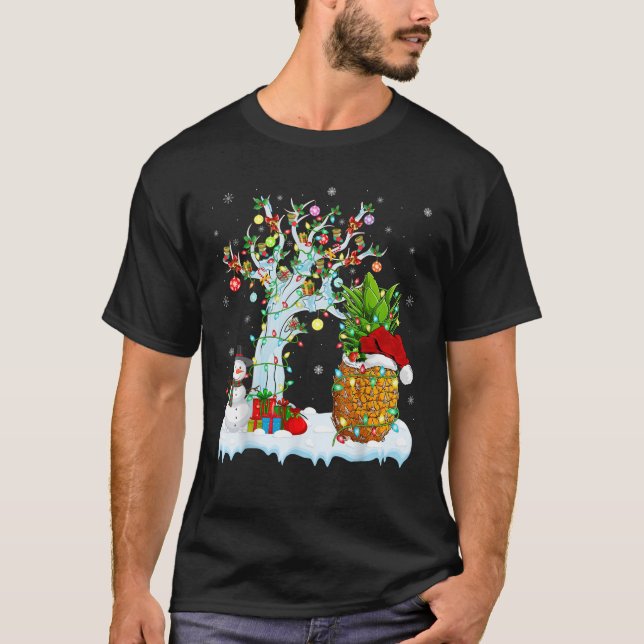 Xmas Element Tree Lighting Santa Pineapa Obst C T-Shirt (Vorderseite)