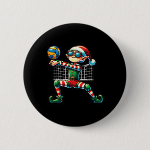 Xmas Elf Volleyball Liebhaber Jungen Mädchen Kinde Button