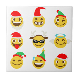 xmas emoji glückliche Gesichter Fliese