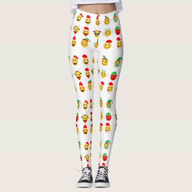 xmas emoji happy faces Leggings (Vorderseite)