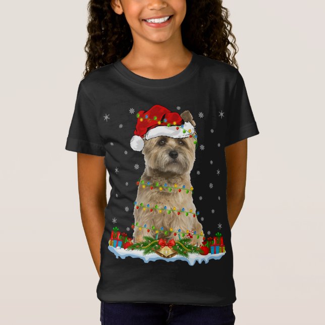Xmas Family Matching Weihnachtsmannmütze Cairn Ter T-Shirt (Vorderseite)