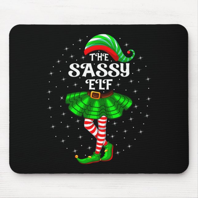 Xmas Family Matching Women Girls Mom The Sy Elf Ch Mousepad (Vorne)