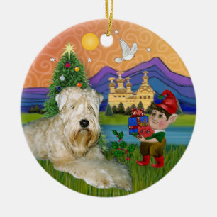 Xmas Fantasy - Soft Coated Wheaten Terrier Keramikornament