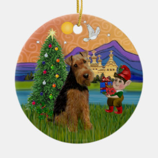 Xmas Fantasy - Welsh Terrier Keramik Ornament