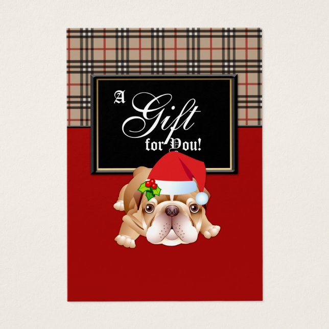 Xmas Fashion Gift Card Designer Karierter Holly Hu (Vorderseite)