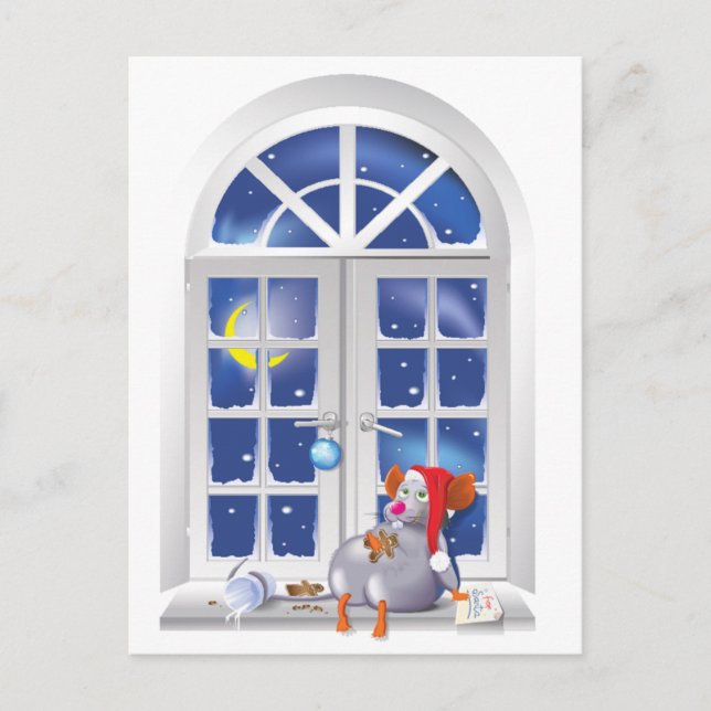 Xmas-Fenster Feiertagspostkarte (Vorderseite)