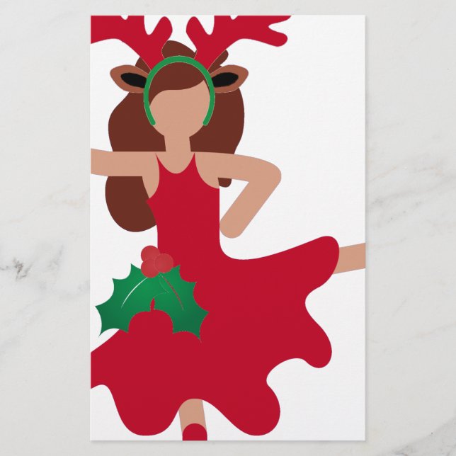 Xmas Flamenco Tänzer Emoji Briefpapier (Vorderseite)