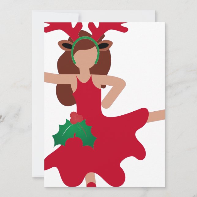 Xmas Flamenco Tänzer Emoji Feiertagskarte (Vorderseite)