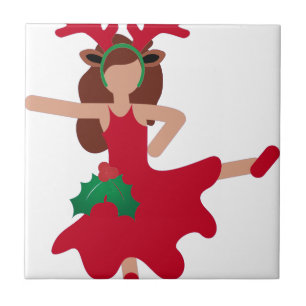 Xmas Flamenco Tänzer Emoji Fliese