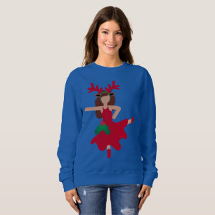 xmas Flamenco Tänzer Emoji Frauen Sweatshirt