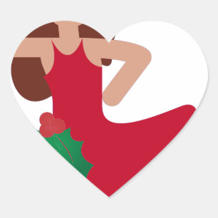 Xmas Flamenco Tänzer Emoji Herz-Aufkleber