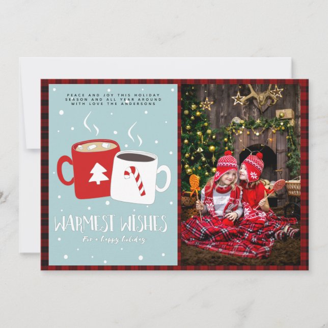 Xmas FOTO Buffalo Kariert Moderne Kunst, Dichtung  Karte (Vorderseite)