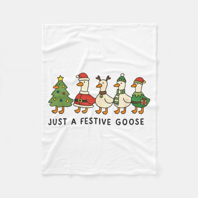 Xmas Funny Silly Goose Christmas Pjs Just A Festiv Fleecedecke (Vorderseite)