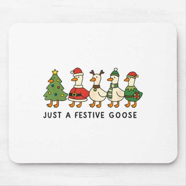 Xmas Funny Silly Goose Christmas Pjs Just A Festiv Mousepad (Vorne)