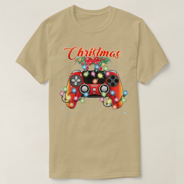 Xmas Gamer, ideo Game Cosole Weihnachtslicht T-Sh T-Shirt (Design vorne)