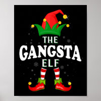Xmas Gangsta Elf Familie Matching Weihnachten Paja