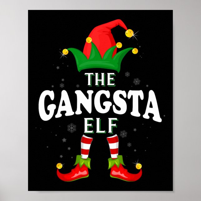 Xmas Gangsta Elf Familie Matching Weihnachten Paja Poster (Vorne)