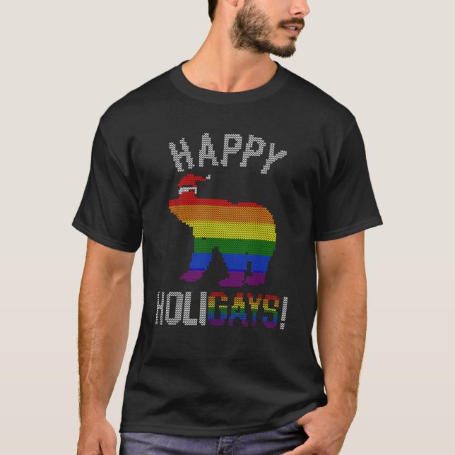 Xmas Gay Bear Shirt Gay Vater Couple Ugy Weihnacht (Vorderseite)