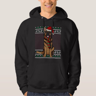 Xmas German Shepherd Dog Weihnachtsmannmütze Ugly  Hoodie