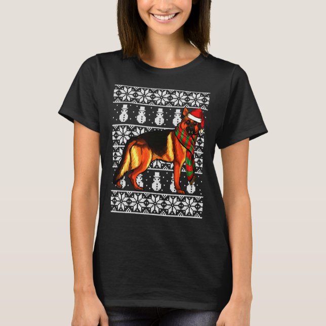 Xmas German Shepherd T-Shirt (Vorderseite)