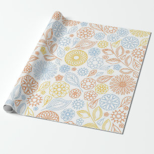 Xmas Geschenk Abstrakte Blume auf Weiß Geschenkpapier
