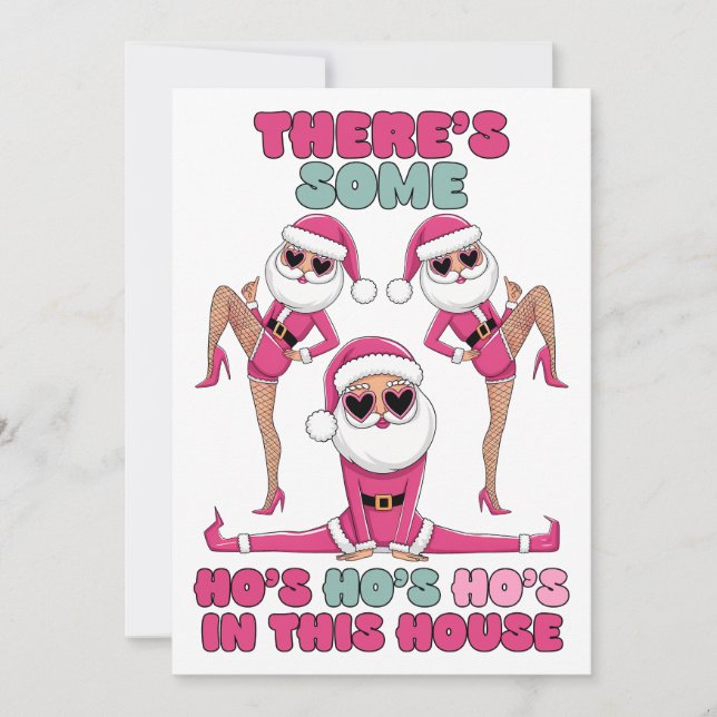 Xmas Geschenk an Ho Ho Feiertagskarte (Vorderseite)