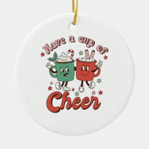 Xmas Geschenk bewegen eine Tasse Fröhlichkeit Keramik Ornament