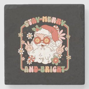 Xmas Geschenk Bleibe fröhlich und hell Steinuntersetzer