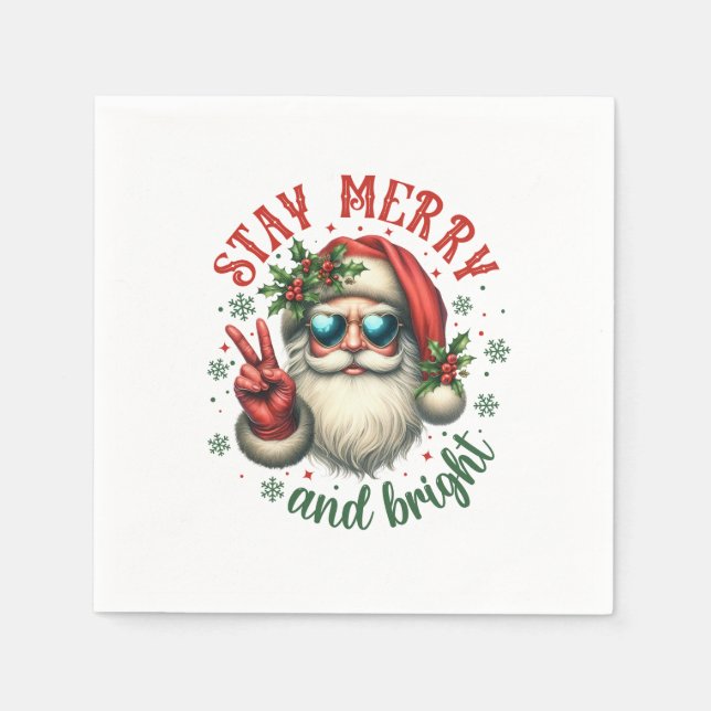 Xmas Geschenk Bleibe Merry Serviette (Vorderseite)