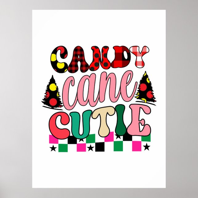Xmas Geschenk Candy Cane Süsse Poster (Vorne)