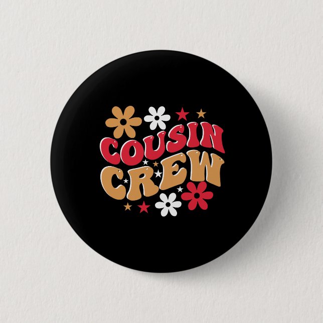 Xmas Geschenk Cousin Crew Button (Vorderseite)