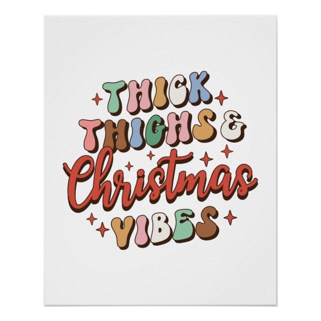Xmas Geschenk dick Oberschenkel und Weihnachtsmänn Poster (Vorderseite)