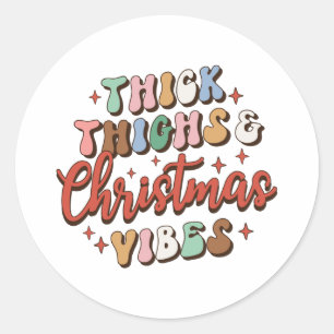 Xmas Geschenk dick Oberschenkel und Weihnachtsmänn Runder Aufkleber